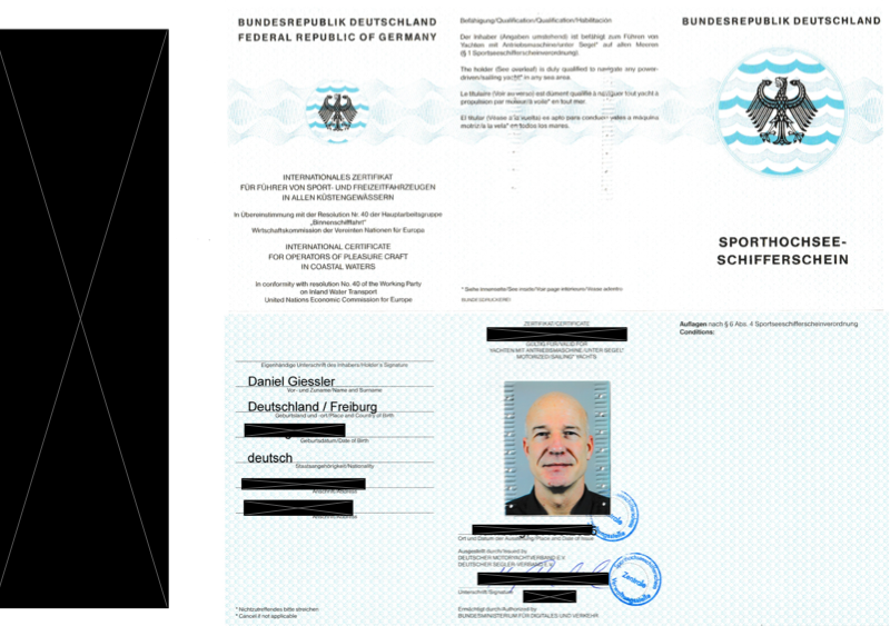 SHS — Sporthochsee-Schifferschein (redacted preview)